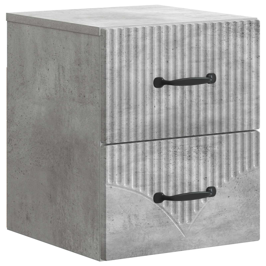 Wandmontierter Nachttisch 2 pcs Betongrau 34,5 x 33 x 40 cm