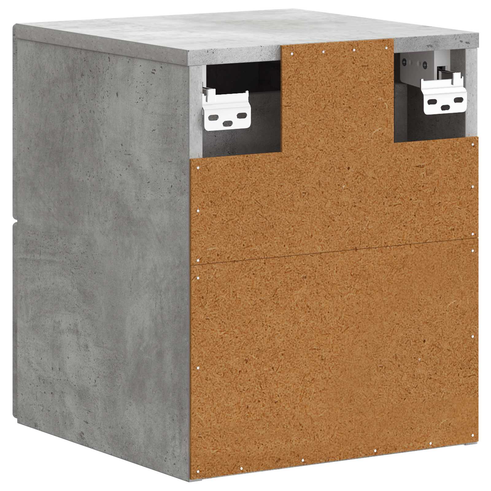 Wandmontierter Nachttisch 2 pcs Betongrau 34,5 x 33 x 40 cm