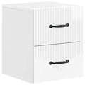 Wandmontierter Nachttisch Hochglanz Weiß 34,5 x 33 x 40 cm