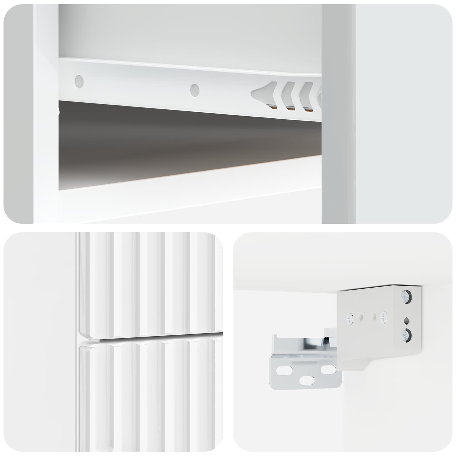 Wandmontierter Nachttisch 2 pcs Hochglanz Weiß Holzwerkstoff