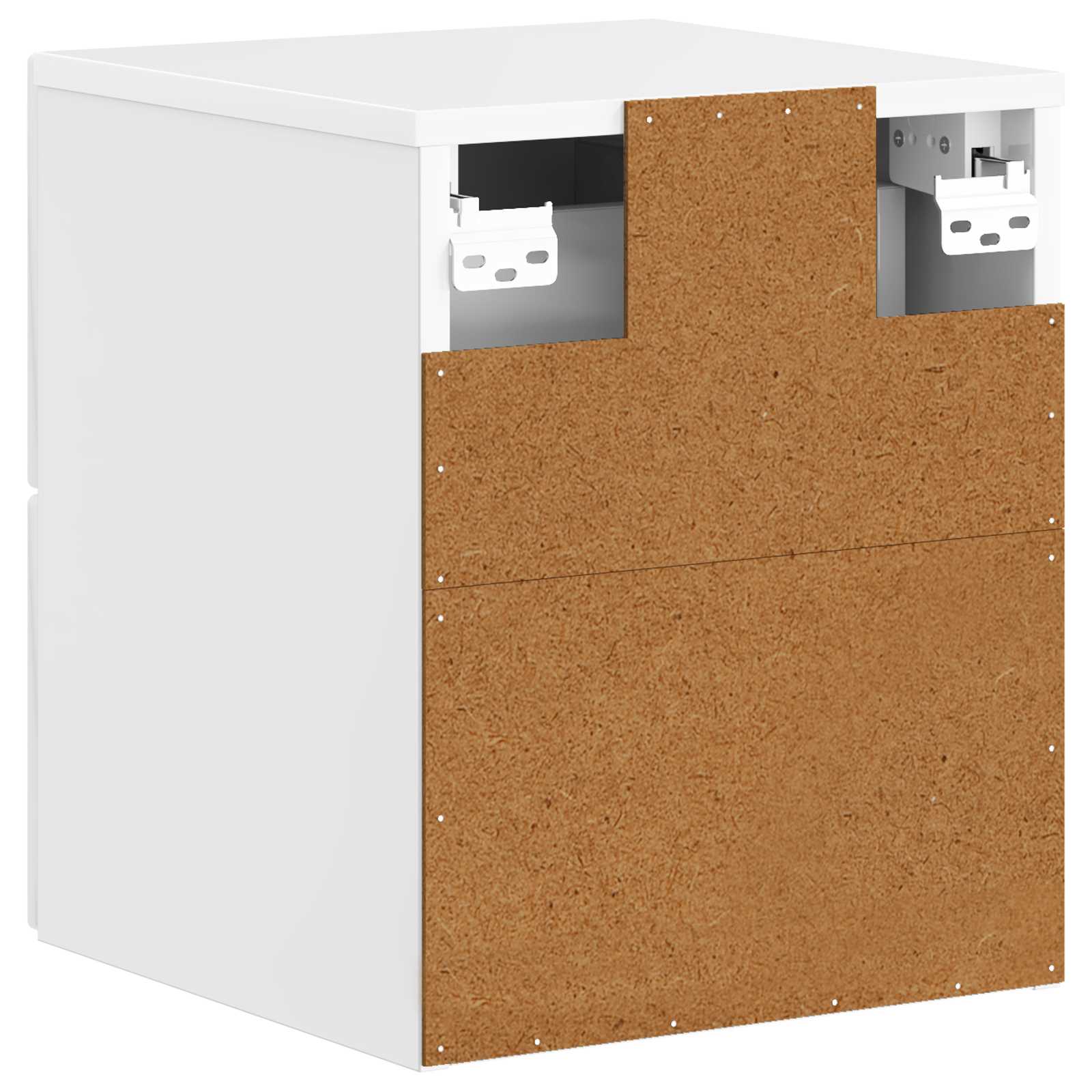 Wandmontierter Nachttisch 2 pcs Hochglanz Weiß Holzwerkstoff