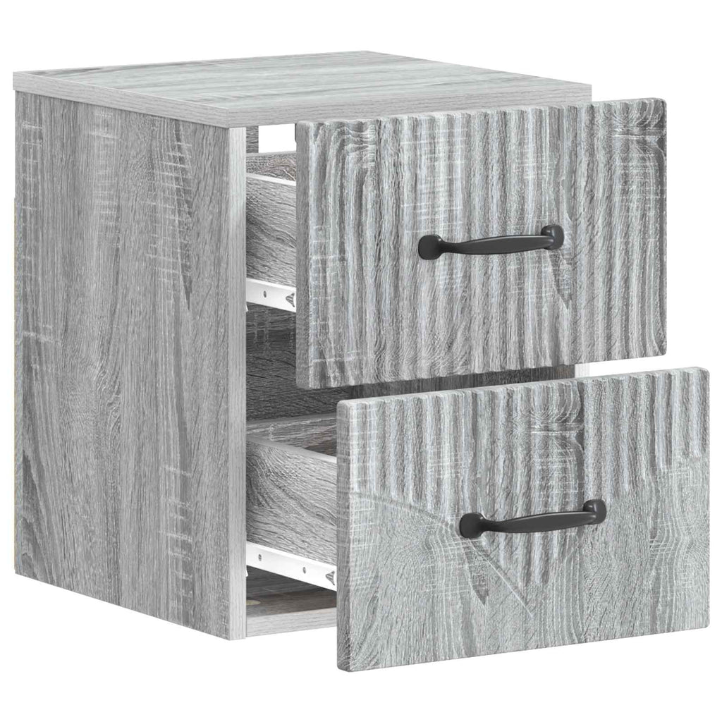 Wandmontierter Nachttisch Graues Sonoma 34,5 x 33 x 40 cm