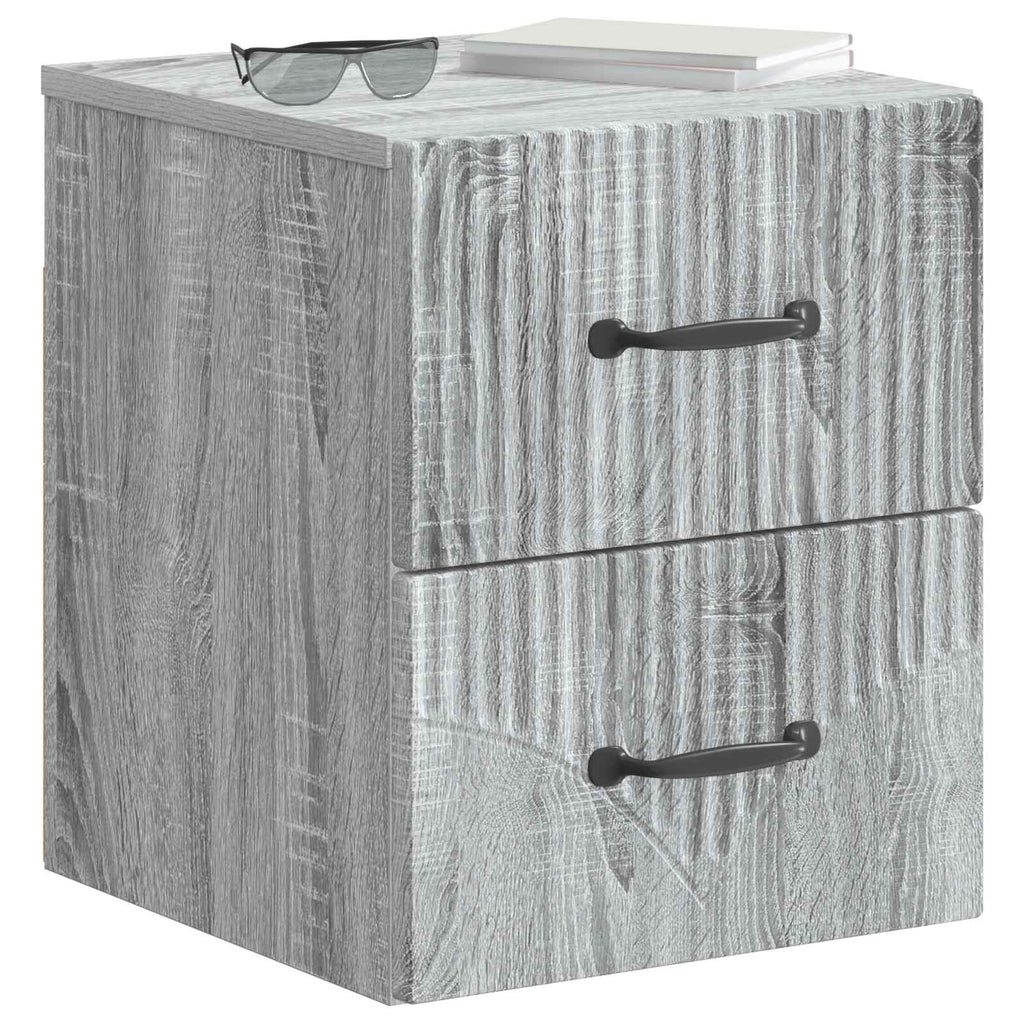 Wandmontierter Nachttisch Graues Sonoma 34,5 x 33 x 40 cm