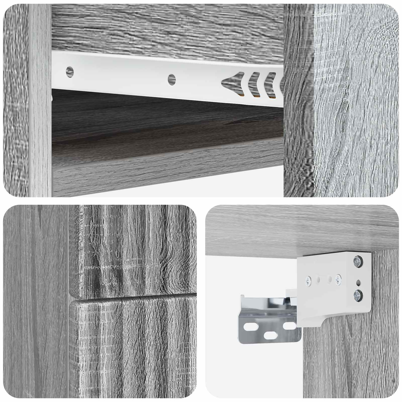 Wandmontierter Nachttisch 2 pcs Graues Sonoma 34,5 x 33 x 40 cm