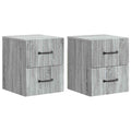 Wandmontierter Nachttisch 2 pcs Graues Sonoma 34,5 x 33 x 40 cm