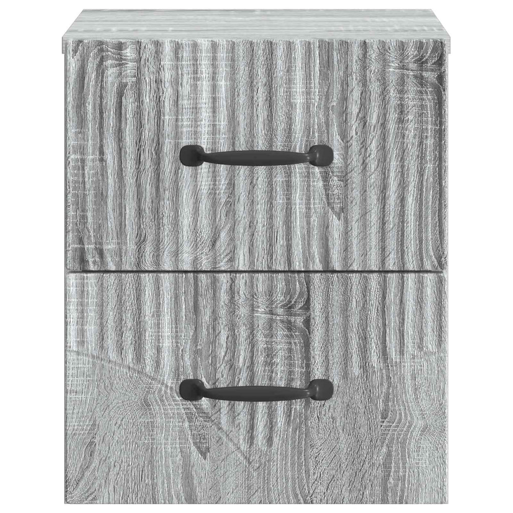 Wandmontierter Nachttisch 2 pcs Graues Sonoma 34,5 x 33 x 40 cm