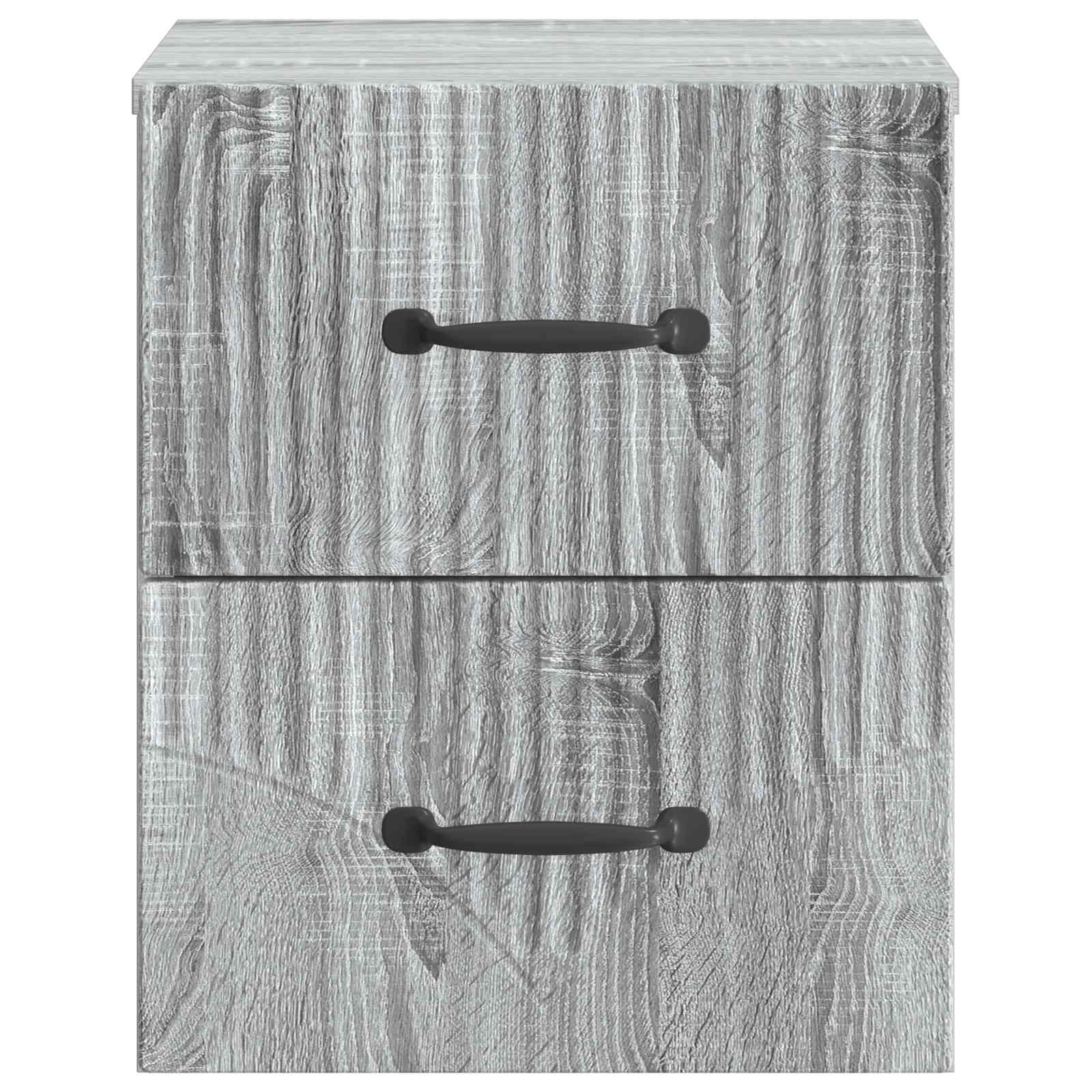 Wandmontierter Nachttisch 2 pcs Graues Sonoma 34,5 x 33 x 40 cm