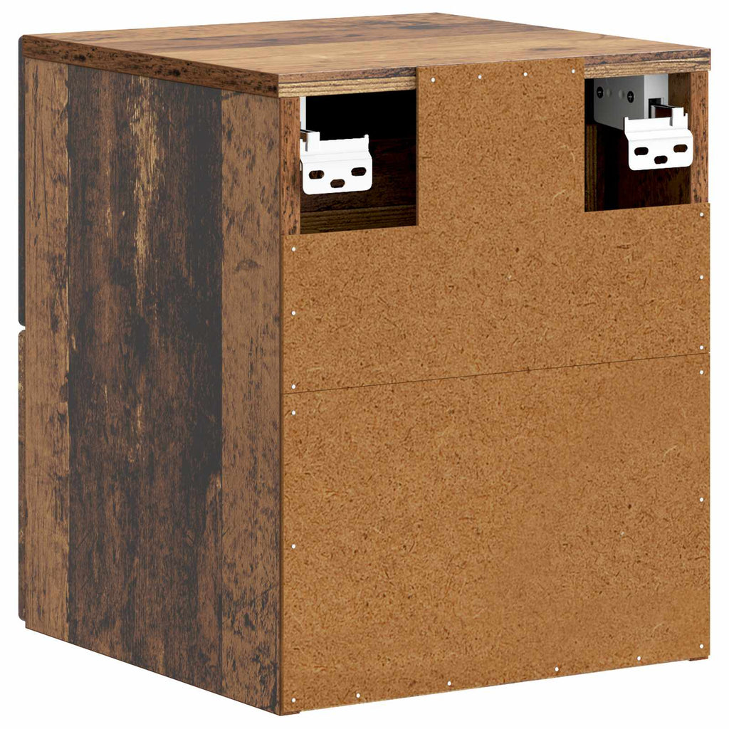 Wandmontierter Nachttisch Altholz 34,5 x 33 x 40 cm