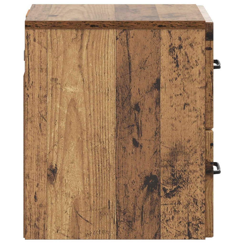 Wandmontierter Nachttisch Altholz 34,5 x 33 x 40 cm