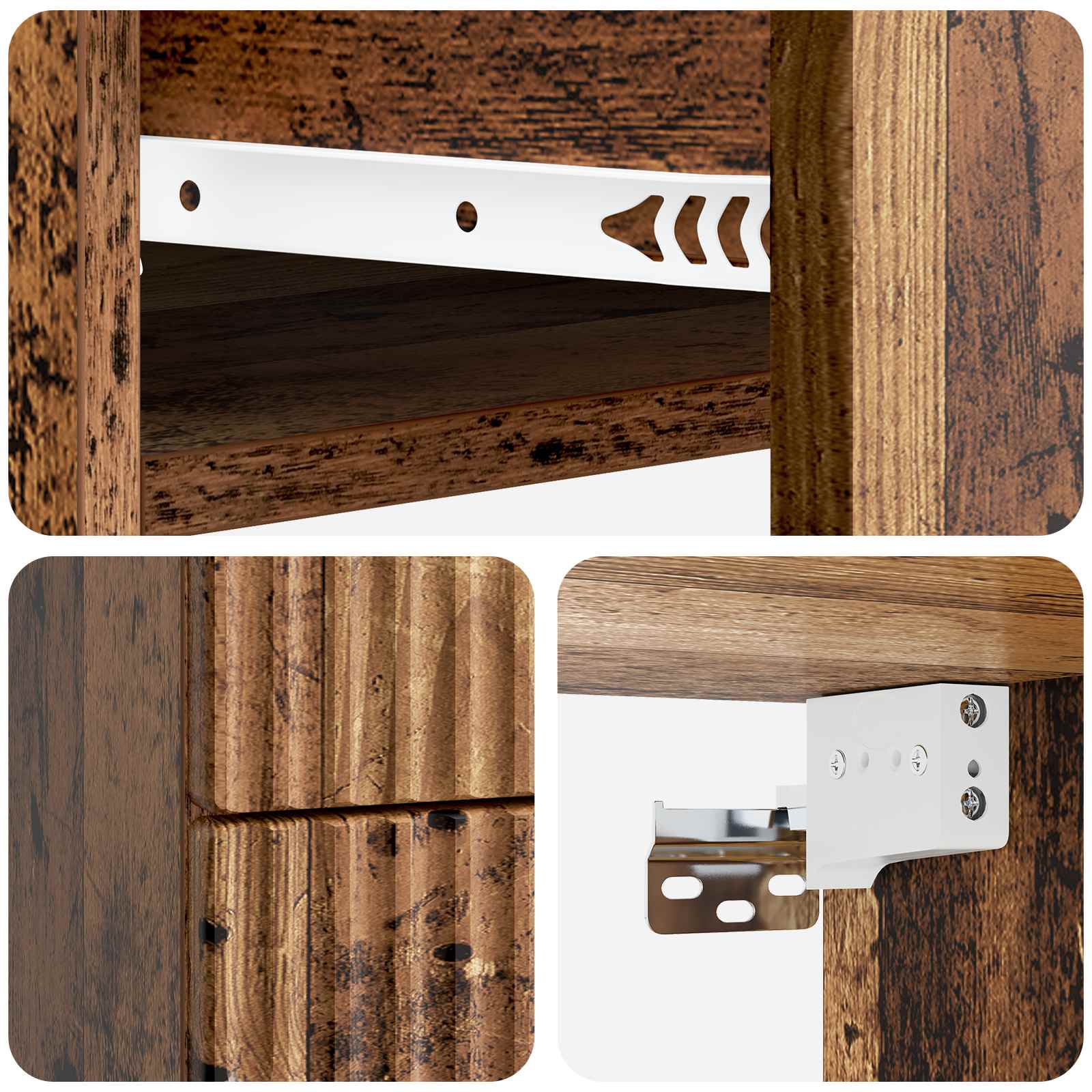Wandmontierter Nachttisch 2 pcs Altholz 34,5 x 33 x 40 cm