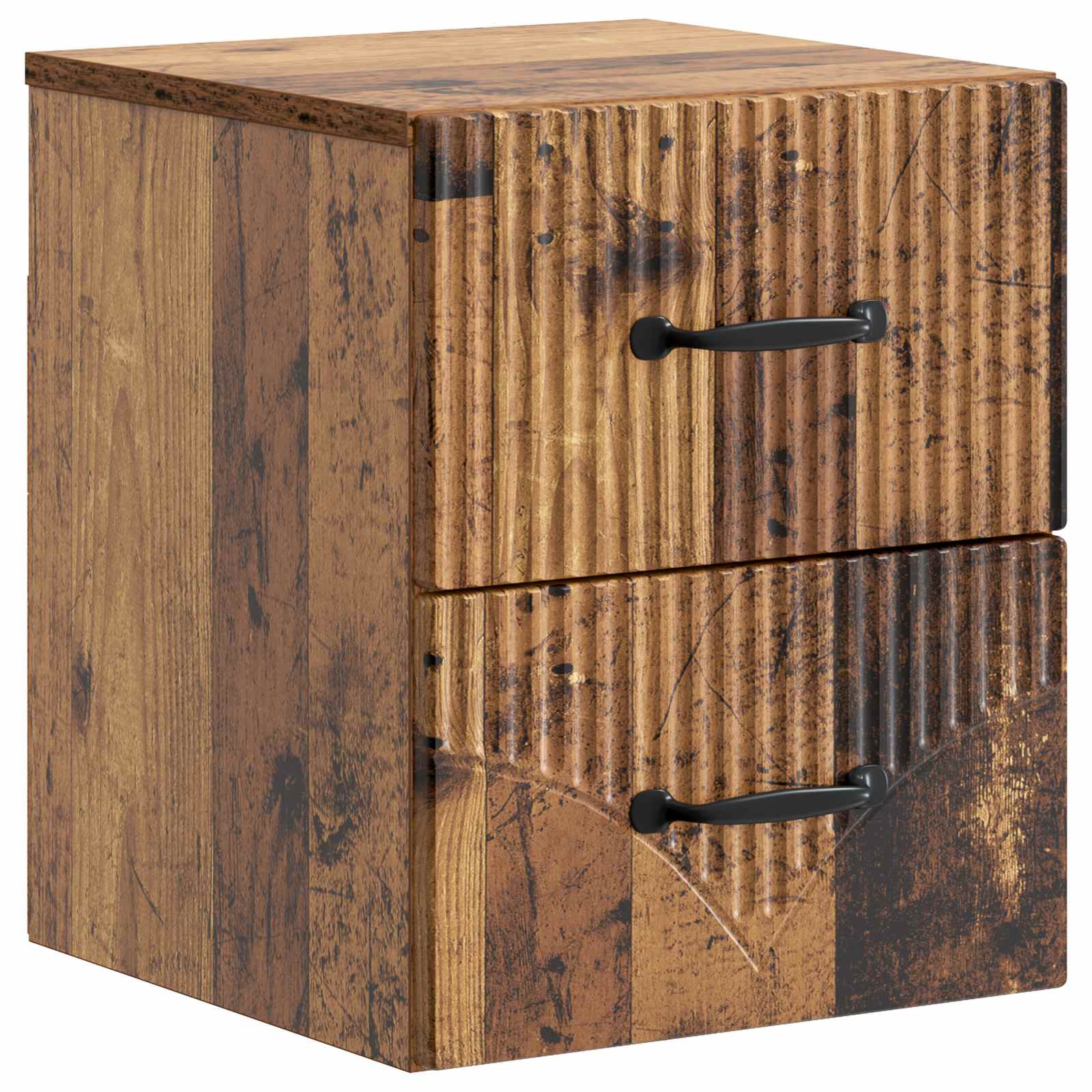 Wandmontierter Nachttisch 2 pcs Altholz 34,5 x 33 x 40 cm