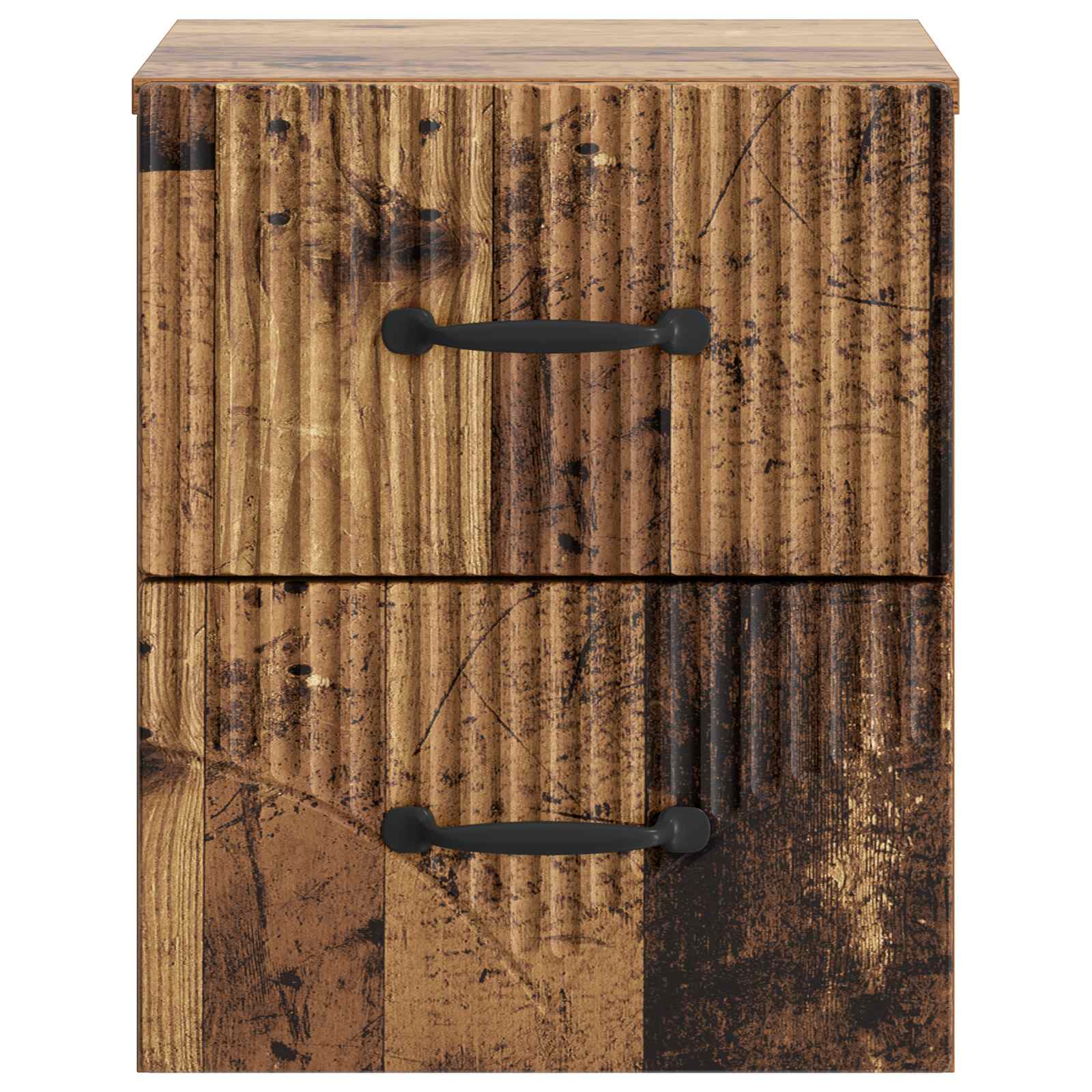 Wandmontierter Nachttisch 2 pcs Altholz 34,5 x 33 x 40 cm