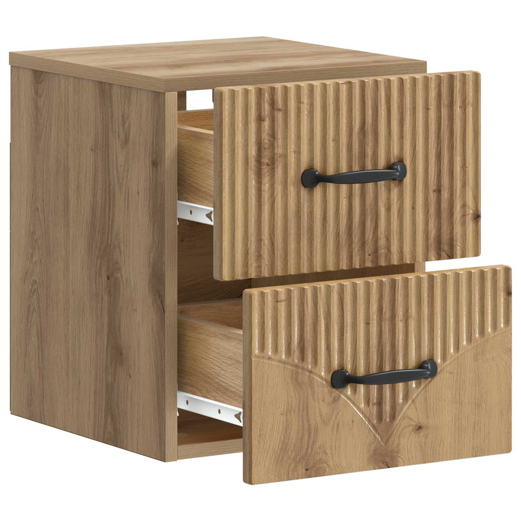 Wandmontierter Nachttisch Artisan-Eiche 34,5 x 33 x 40 cm