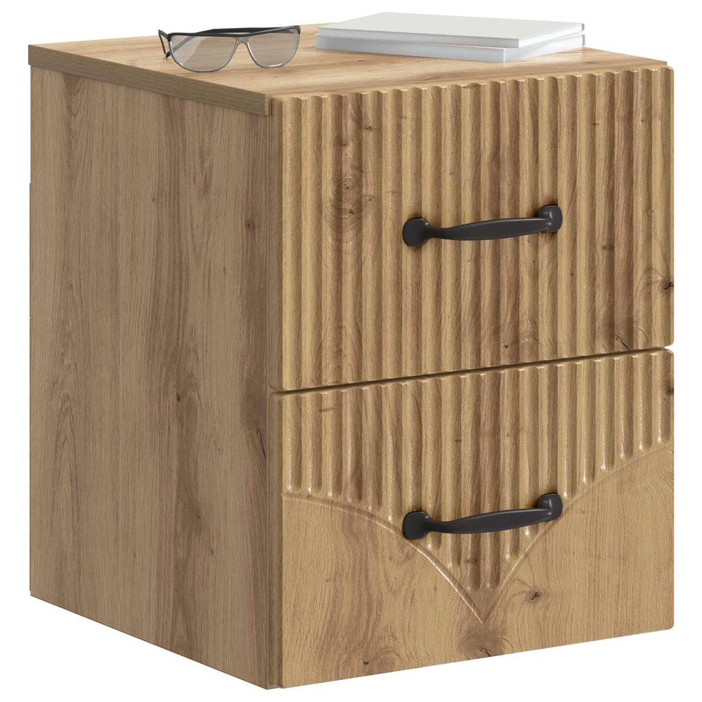 Wandmontierter Nachttisch Artisan-Eiche 34,5 x 33 x 40 cm