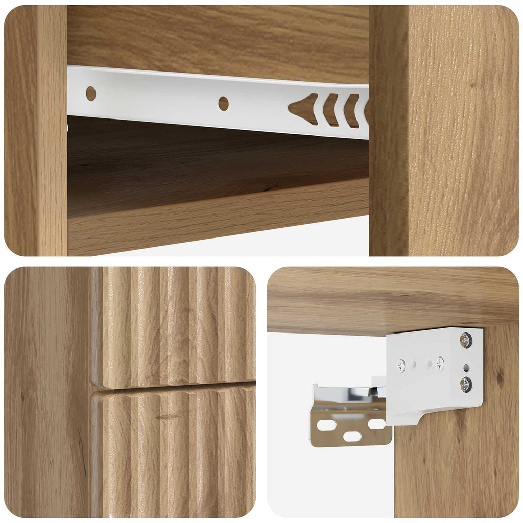 Wandmontierter Nachttisch 2 pcs Artisan-Eiche 34,5 x 33 x 40 cm