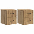 Wandmontierter Nachttisch 2 pcs Artisan-Eiche 34,5 x 33 x 40 cm
