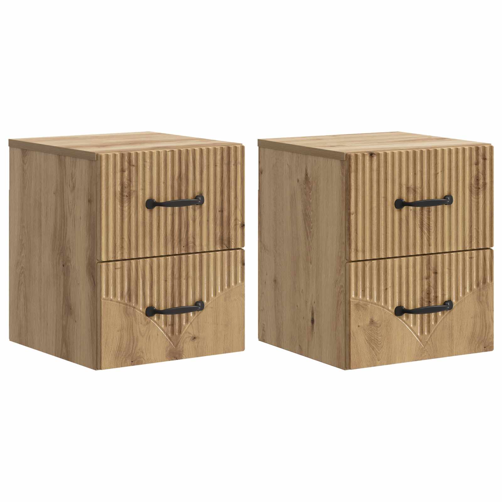 Wandmontierter Nachttisch 2 pcs Artisan-Eiche 34,5 x 33 x 40 cm