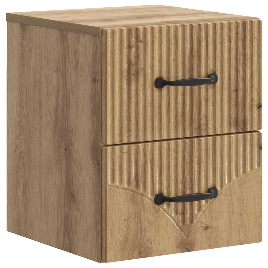 Wandmontierter Nachttisch 2 pcs Artisan-Eiche 34,5 x 33 x 40 cm