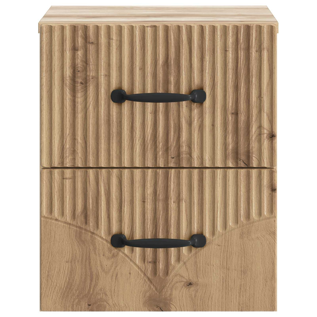 Wandmontierter Nachttisch 2 pcs Artisan-Eiche 34,5 x 33 x 40 cm
