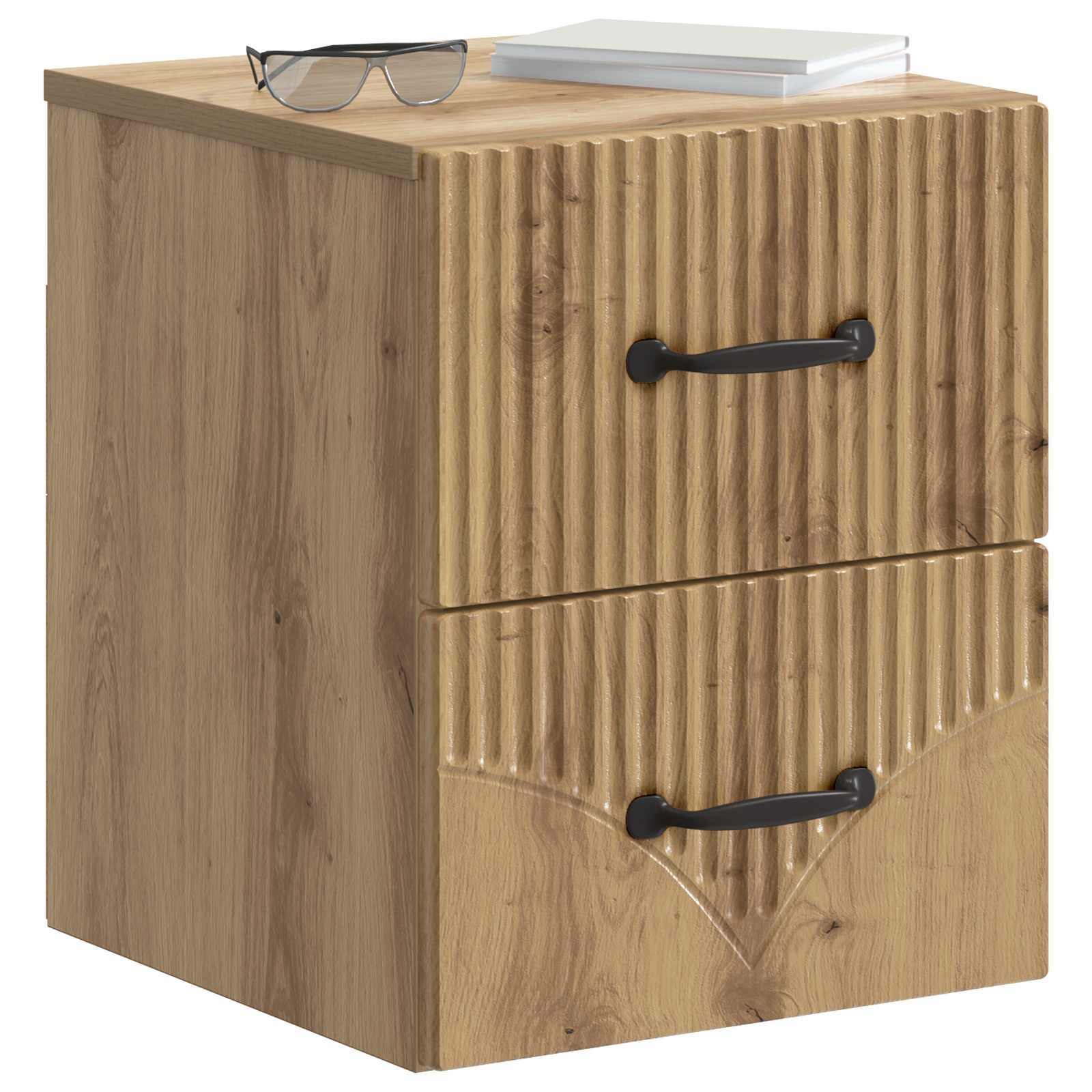 Wandmontierter Nachttisch 2 pcs Artisan-Eiche 34,5 x 33 x 40 cm