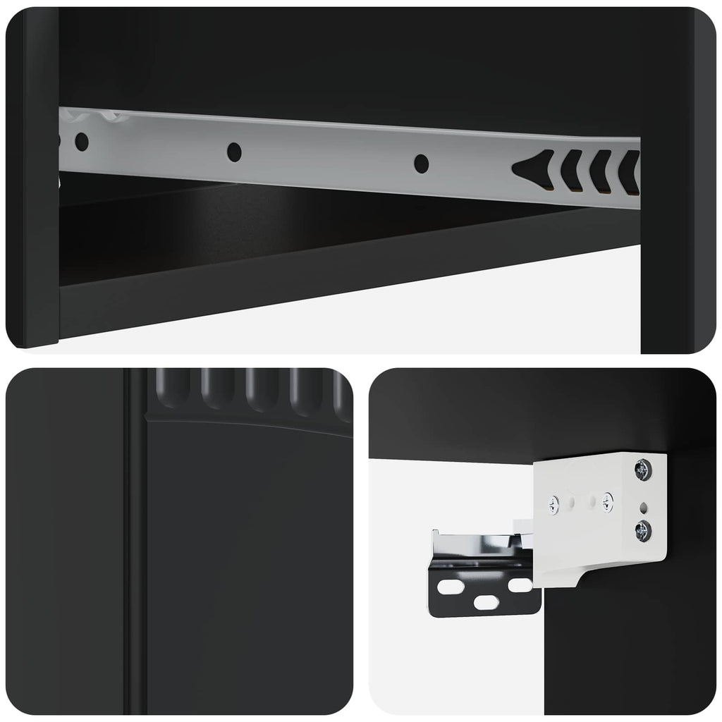 Wandmontierter Beistelltisch Schwarz 59 x 34,5 x 17 cm