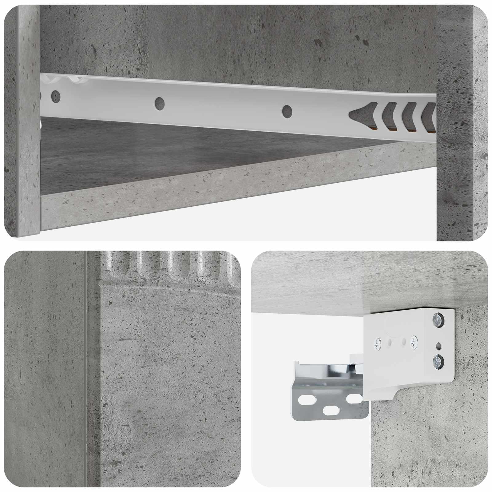 Wandmontierter Beistelltisch Betongrau 59 x 34,5 x 17 cm