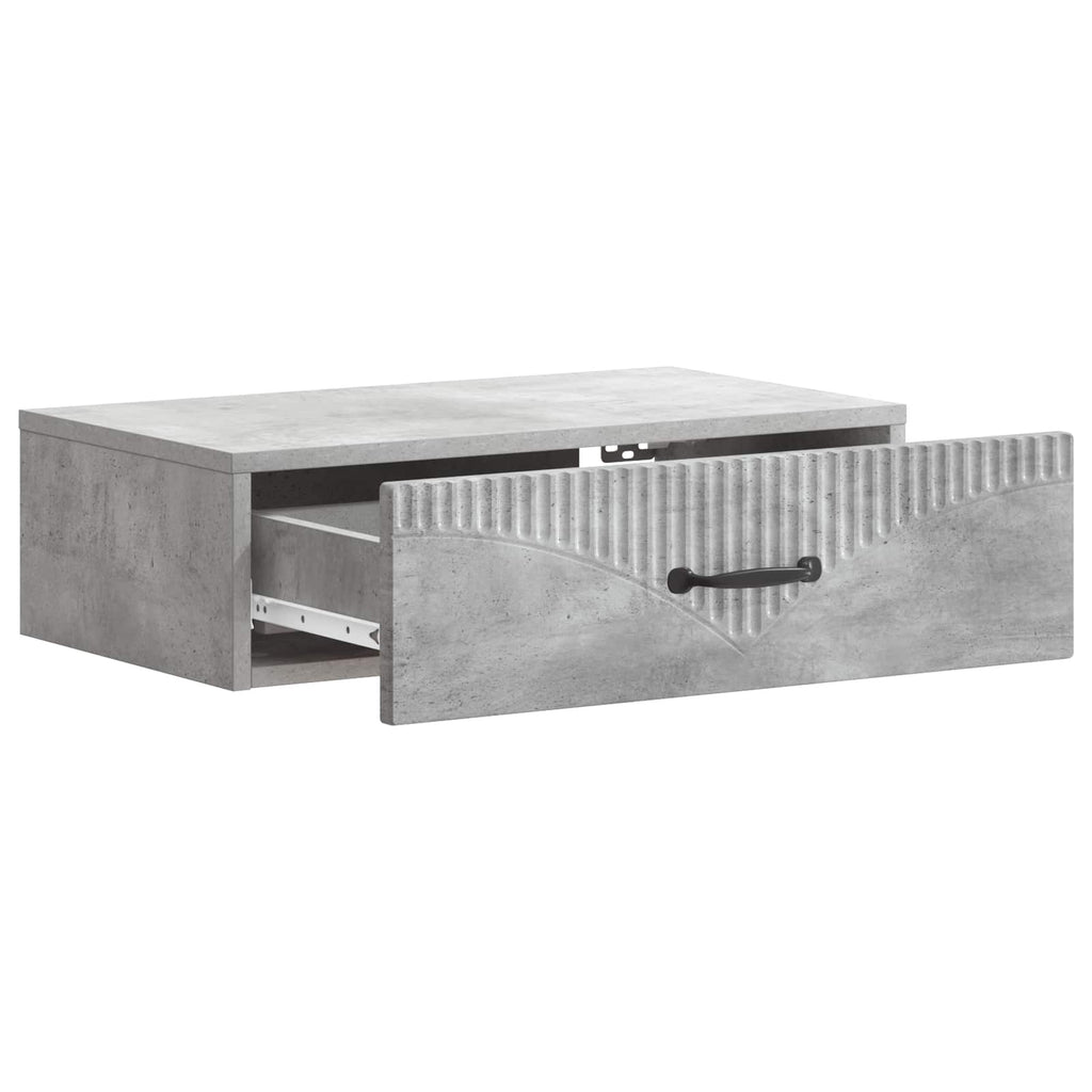 Wandmontierter Beistelltisch Betongrau 59 x 34,5 x 17 cm