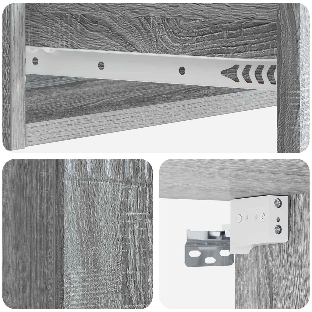 Wandmontierter Beistelltisch Graues Sonoma 59 x 34,5 x 17 cm