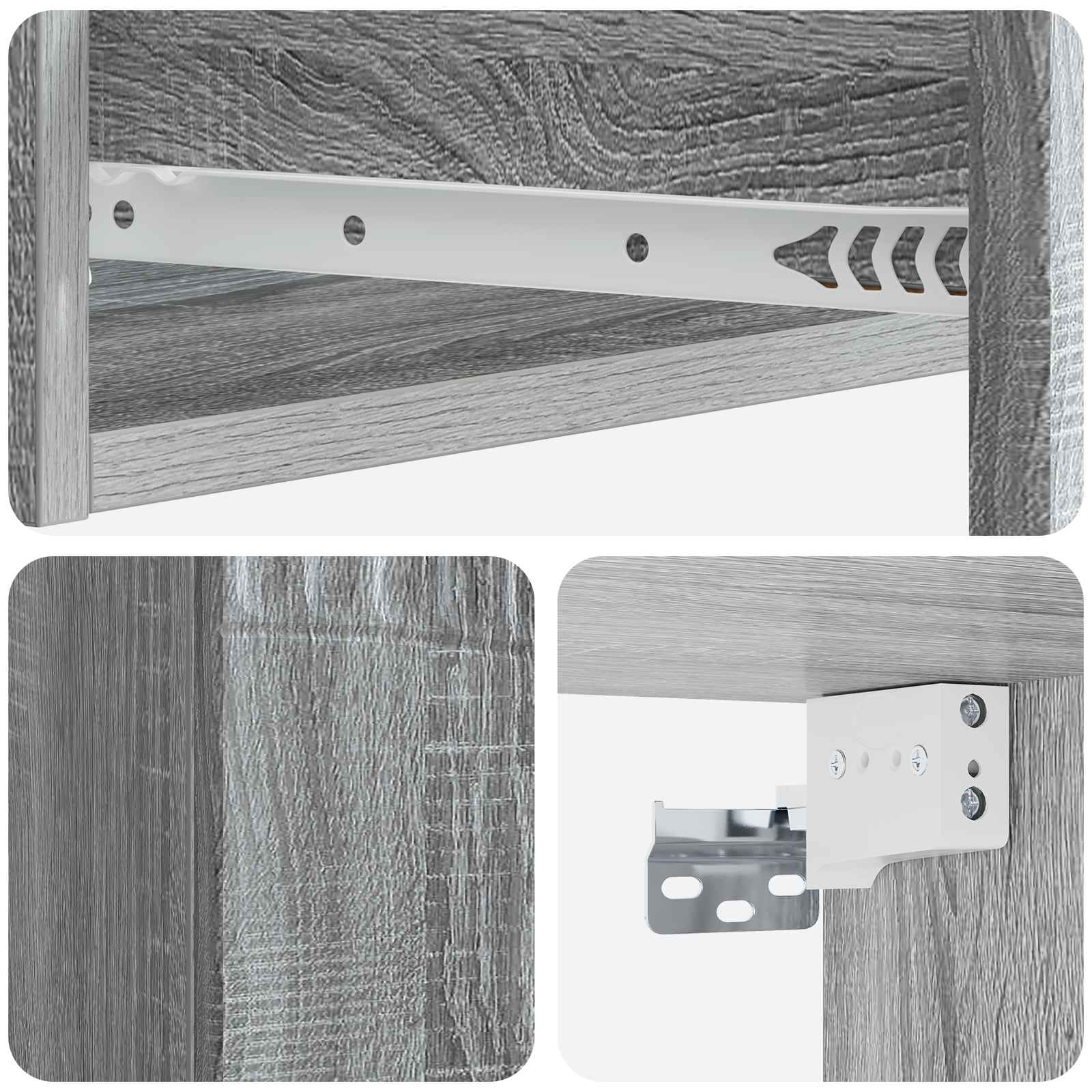 Wandmontierter Beistelltisch Graues Sonoma 59 x 34,5 x 17 cm