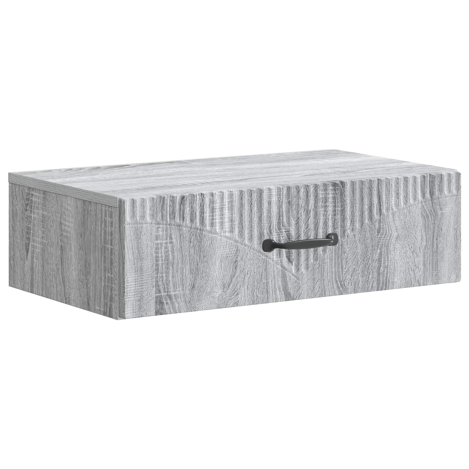 Wandmontierter Beistelltisch Graues Sonoma 59 x 34,5 x 17 cm
