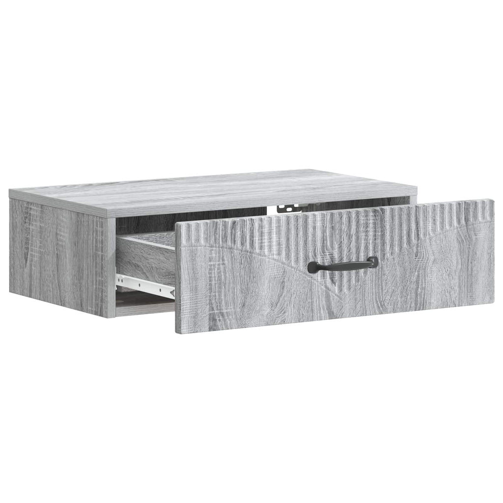Wandmontierter Beistelltisch Graues Sonoma 59 x 34,5 x 17 cm