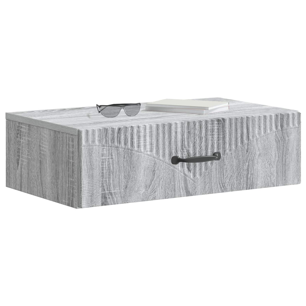 Wandmontierter Beistelltisch Graues Sonoma 59 x 34,5 x 17 cm