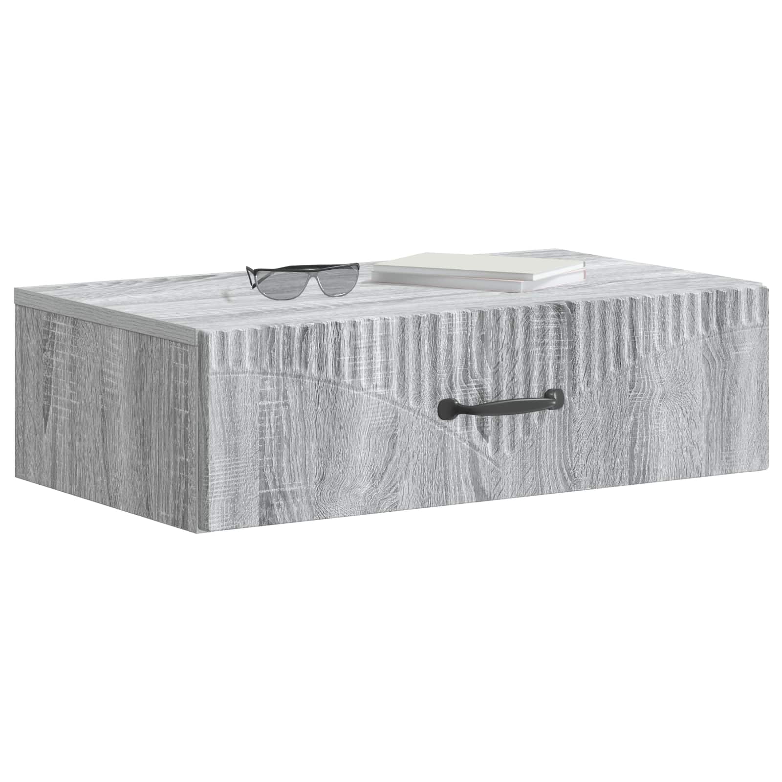 Wandmontierter Beistelltisch Graues Sonoma 59 x 34,5 x 17 cm
