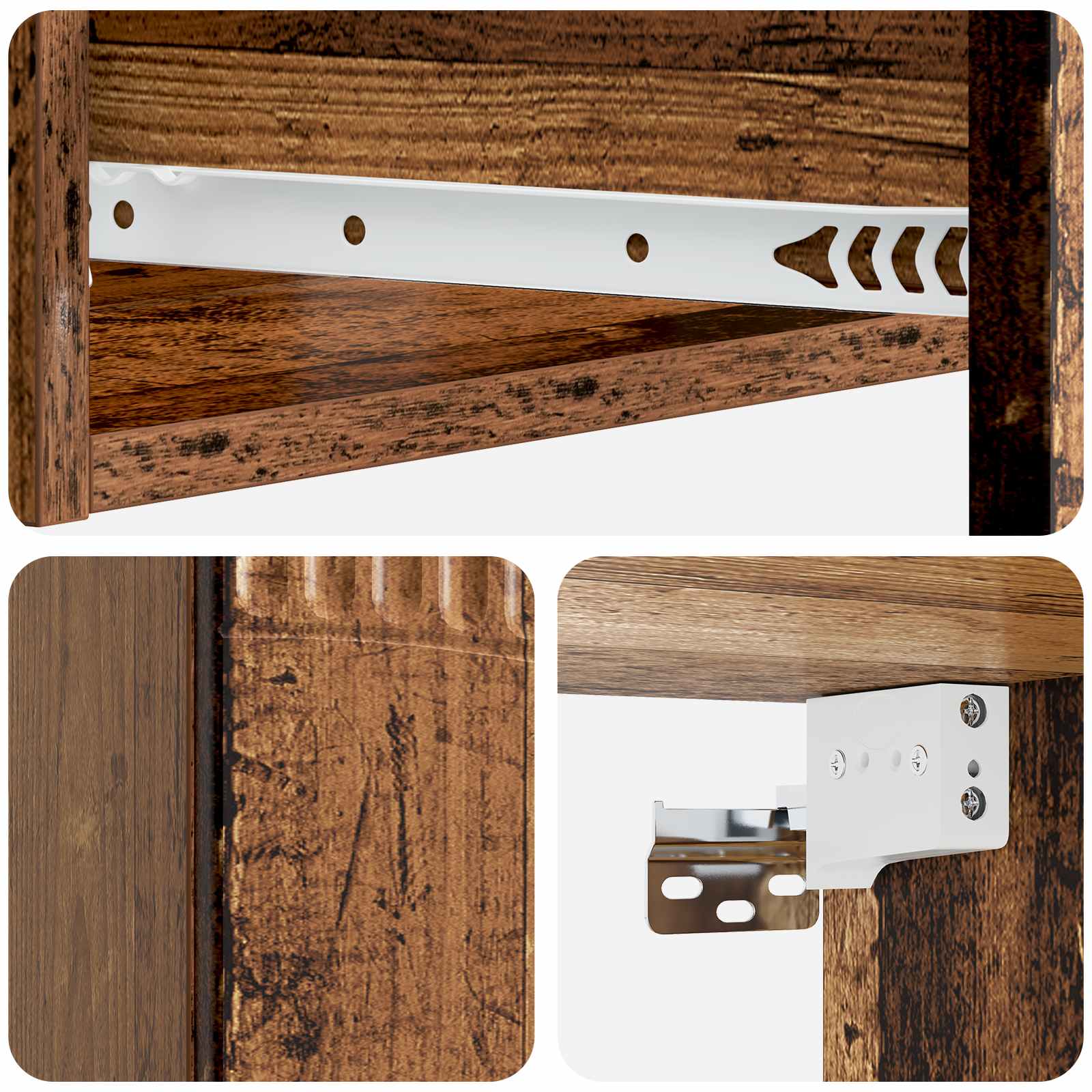 Wandmontierter Beistelltisch Altholz 59 x 34,5 x 17 cm