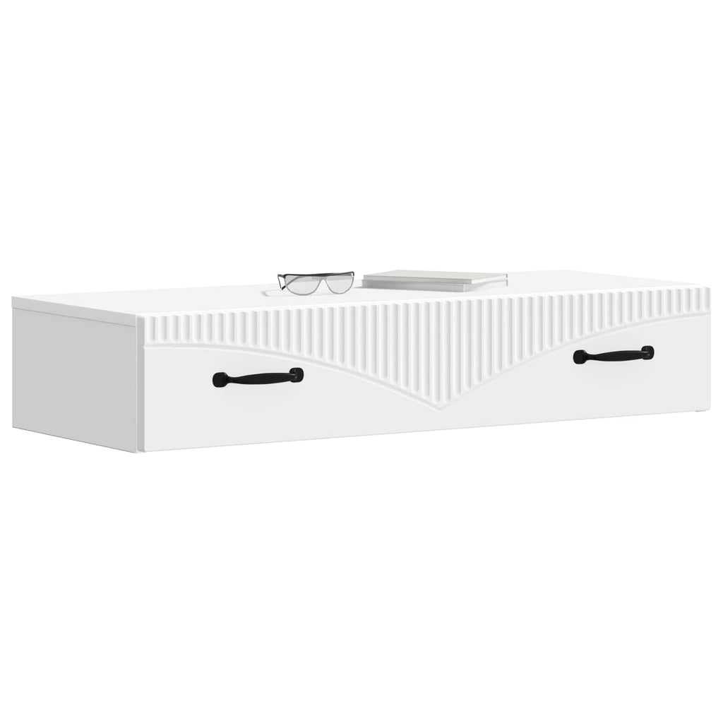 Wandmontierter Beistelltisch Weiß 87,5 x 34,5 x 17 cm