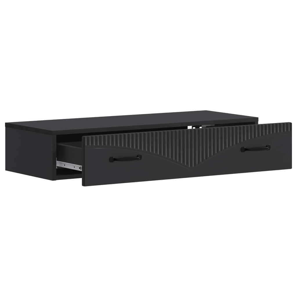 Wandmontierter Beistelltisch Schwarz 87,5 x 34,5 x 17 cm