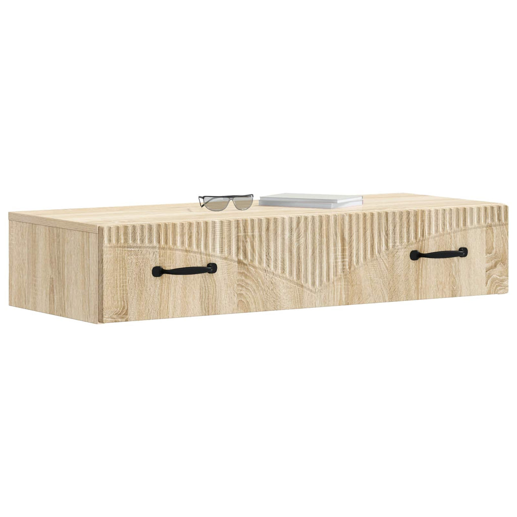 Wandmontierter Beistelltisch Sonoma-Eiche 87,5 x 34,5 x 17 cm