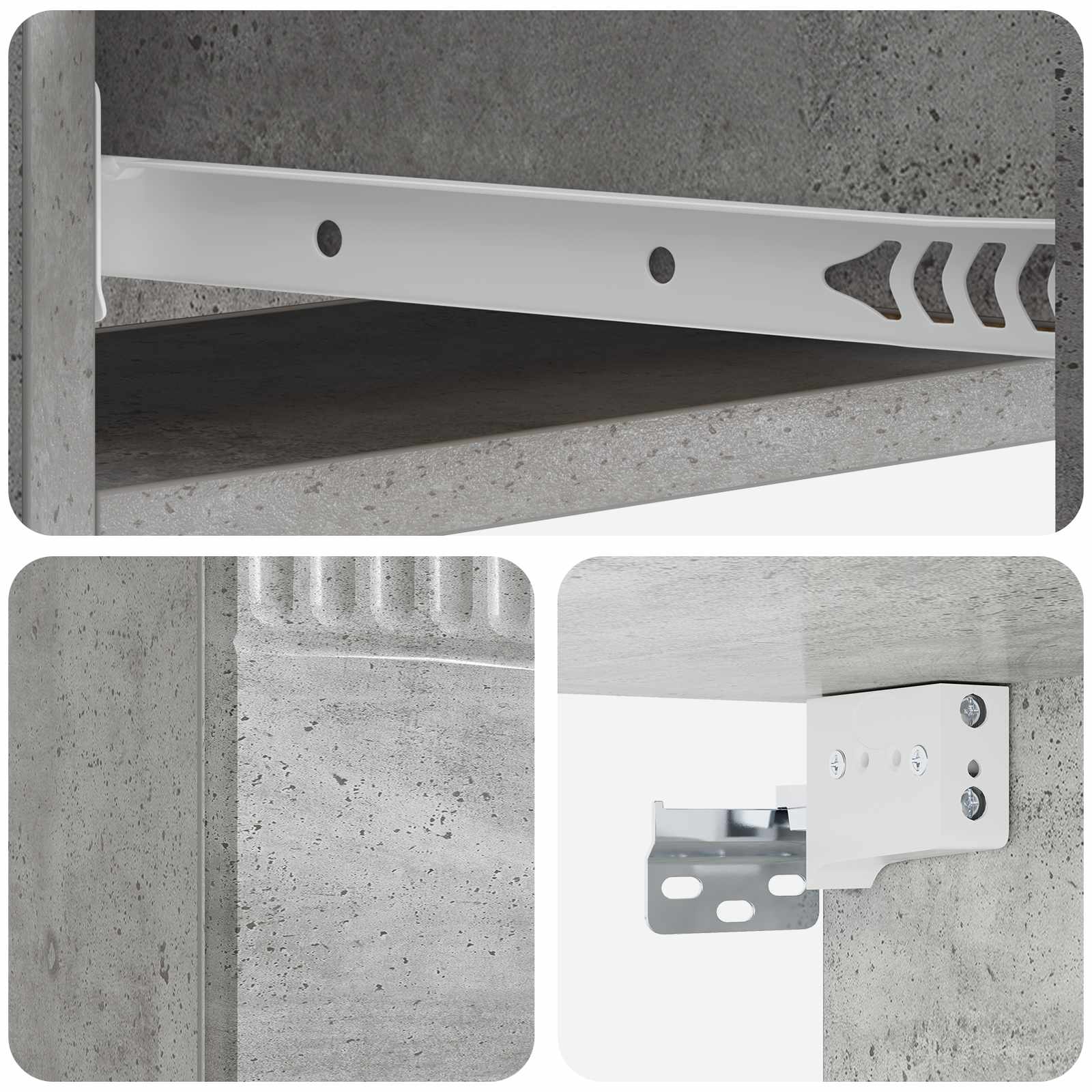 Wandmontierter Beistelltisch Betongrau 87,5 x 34,5 x 17 cm