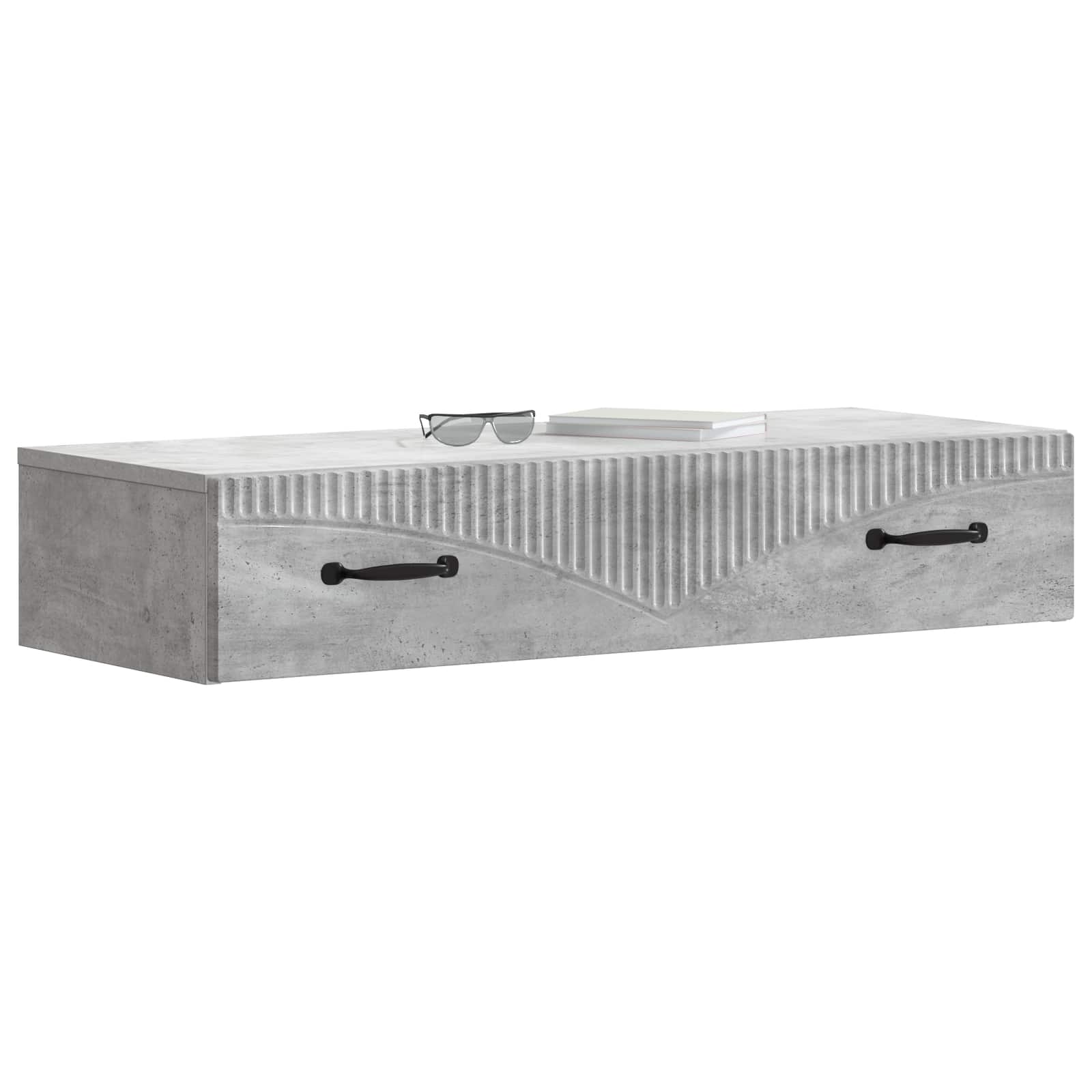 Wandmontierter Beistelltisch Betongrau 87,5 x 34,5 x 17 cm