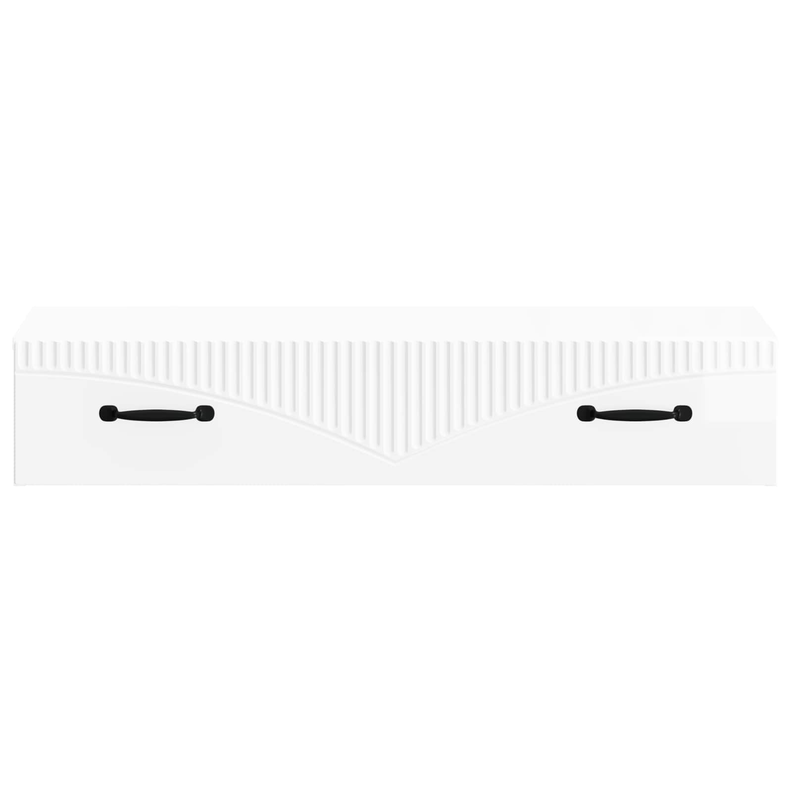Wandmontierter Beistelltisch Hochglanz Weiß 87,5 x 34,5 x 17 cm