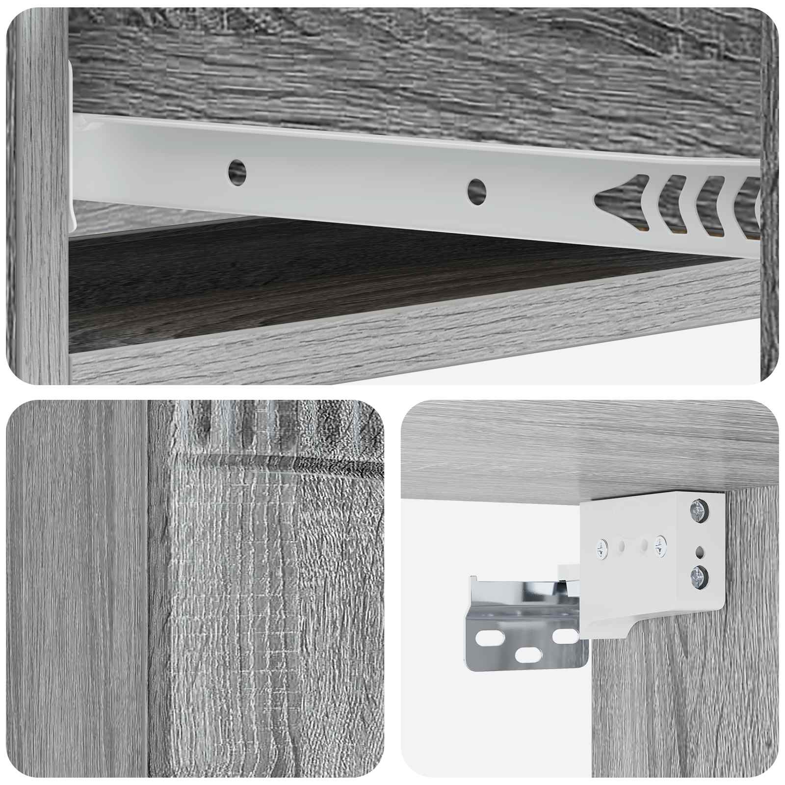 Wandmontierter Beistelltisch Graues Sonoma 87,5 x 34,5 x 17 cm