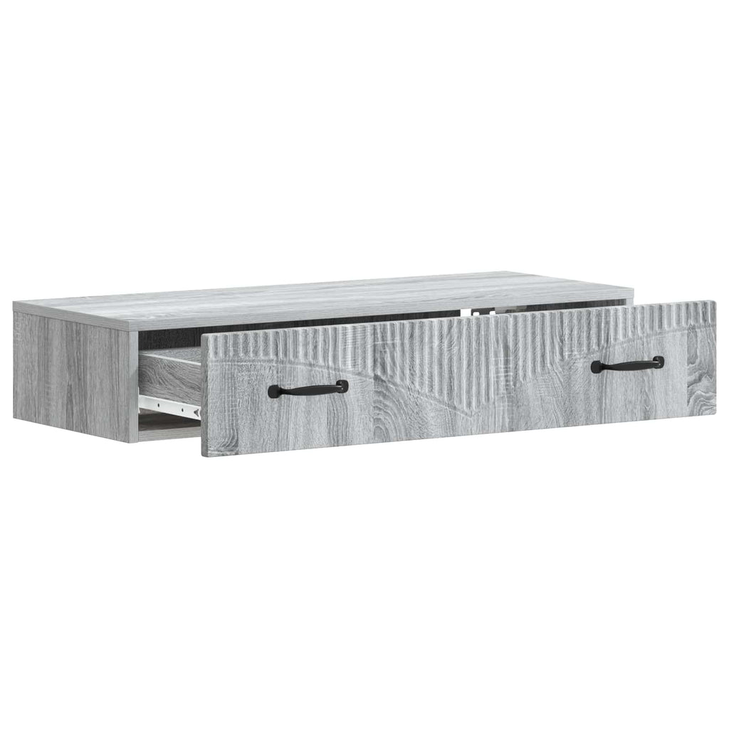 Wandmontierter Beistelltisch Graues Sonoma 87,5 x 34,5 x 17 cm