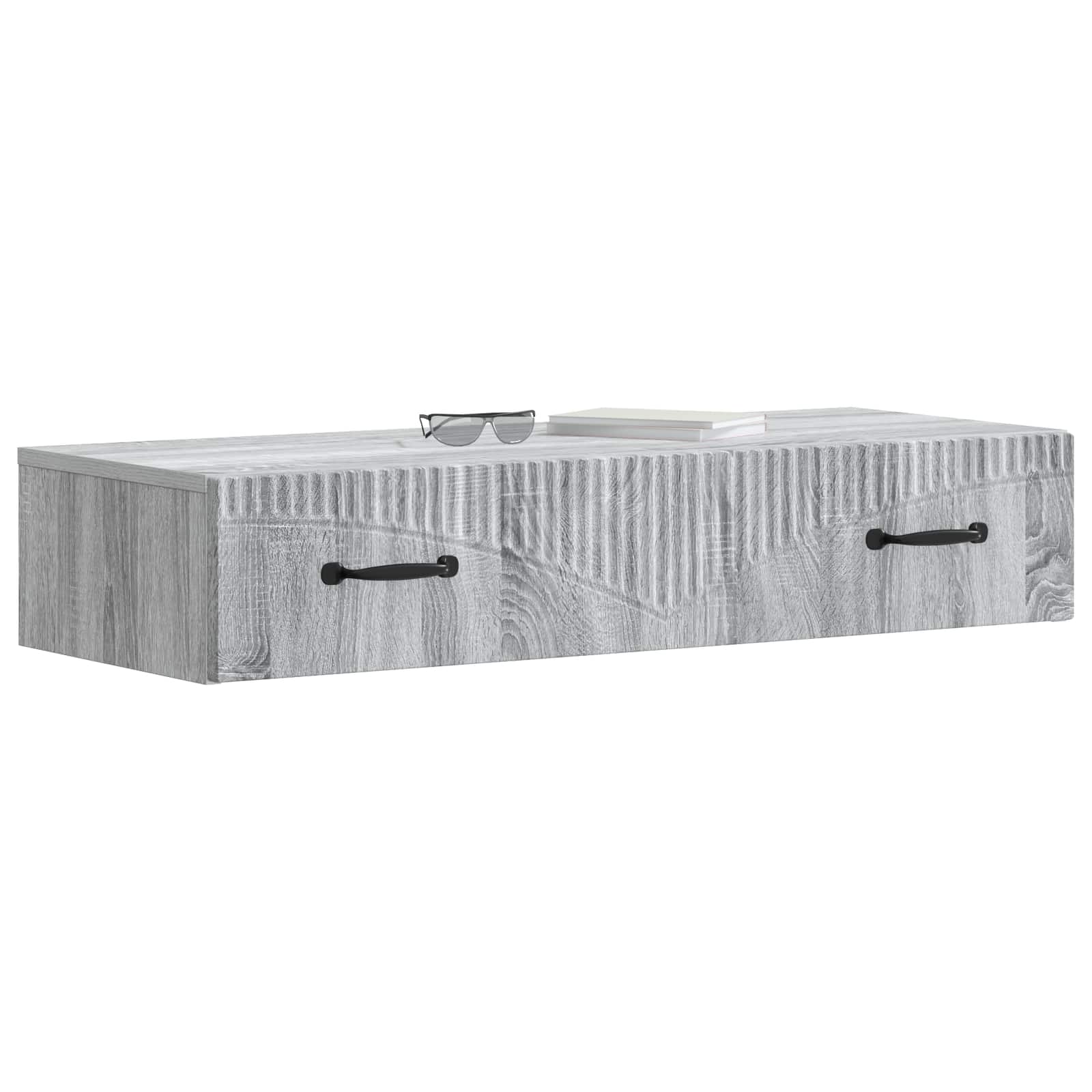 Wandmontierter Beistelltisch Graues Sonoma 87,5 x 34,5 x 17 cm