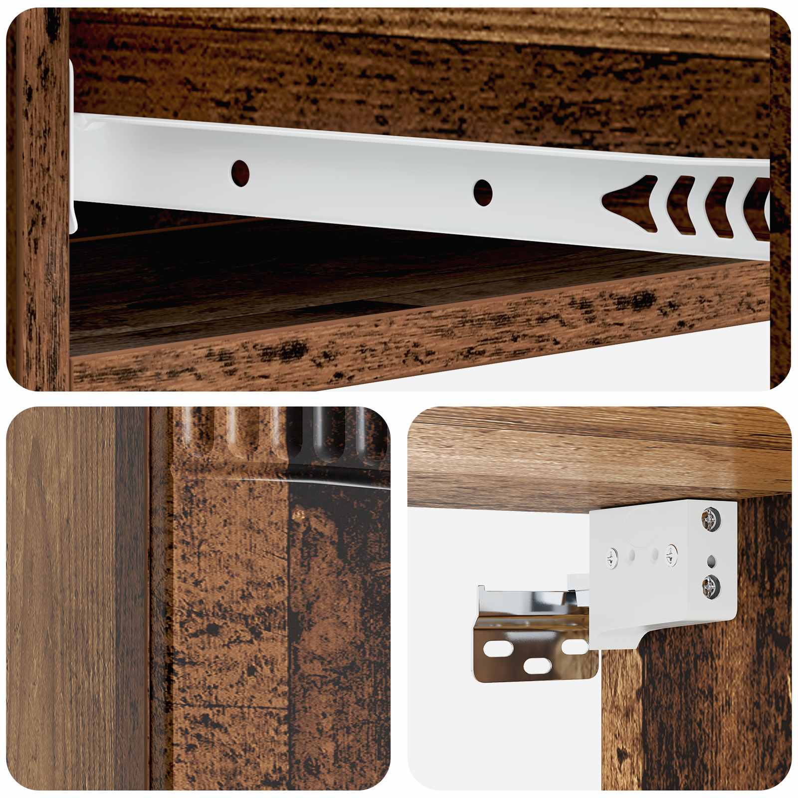 Wandmontierter Beistelltisch Altholz 87,5 x 34,5 x 17 cm