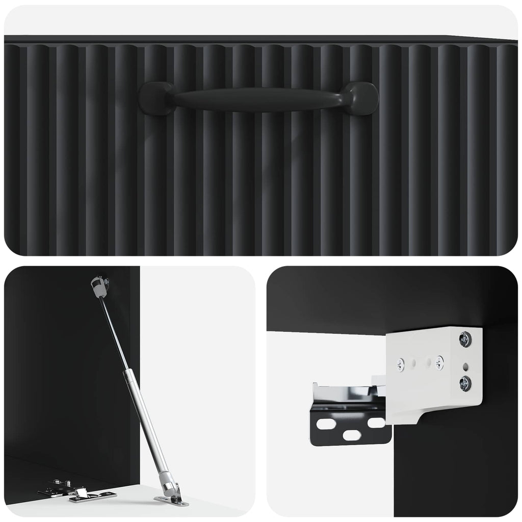 Wandmontierter TV-Schrank Schwarz 59,5 x 41 x 30 cm