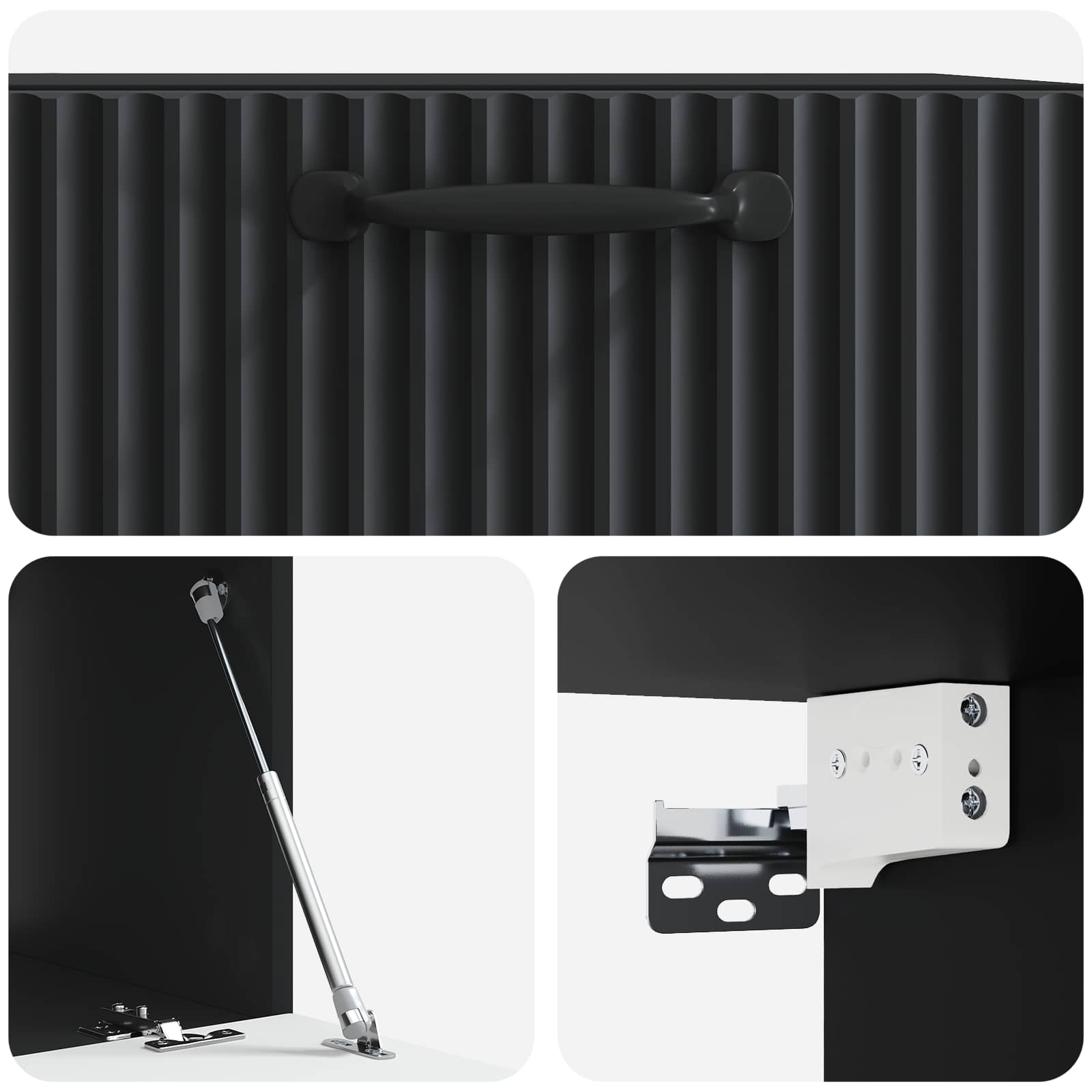 Wandmontierter TV-Schrank Schwarz 59,5 x 41 x 30 cm