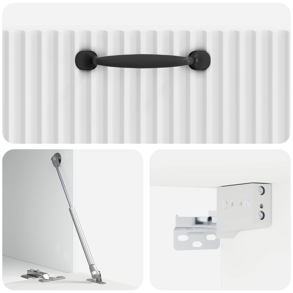 Wandmontierter TV-Schrank Hochglanz Weiß 59,5 x 41 x 30 cm