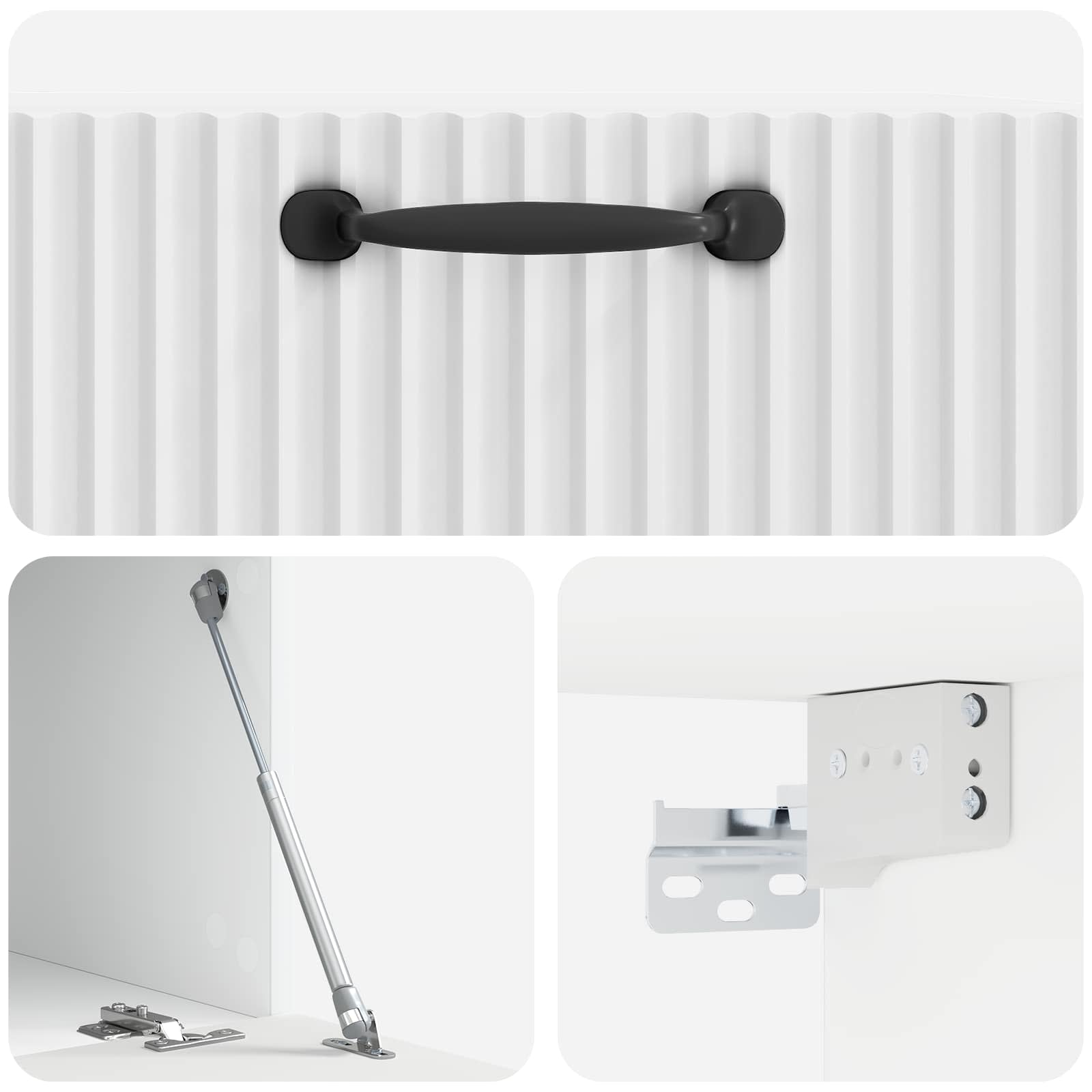 Wandmontierter TV-Schrank Hochglanz Weiß 59,5 x 41 x 30 cm