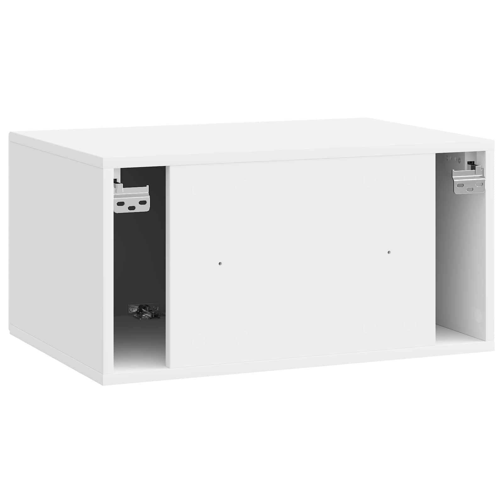 Wandmontierter TV-Schrank Hochglanz Weiß 59,5 x 41 x 30 cm