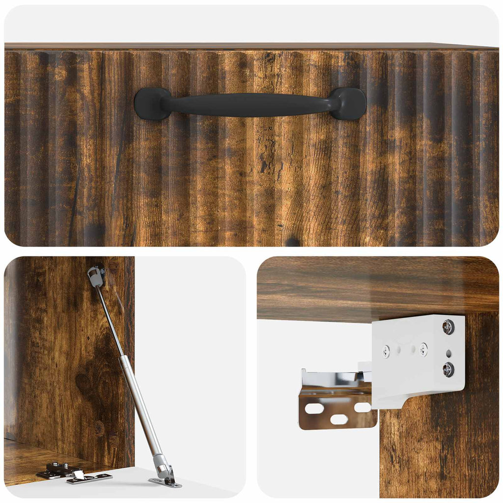 Wandmontierter TV-Schrank Geräucherte Eiche 59,5 x 41 x 30 cm